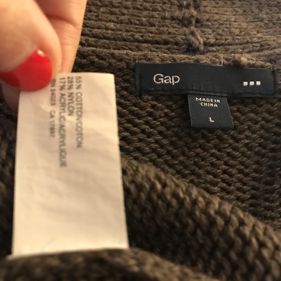 Gap Dark Gray Taupe Open Front Long Cardigan L - Picture 3 of 8